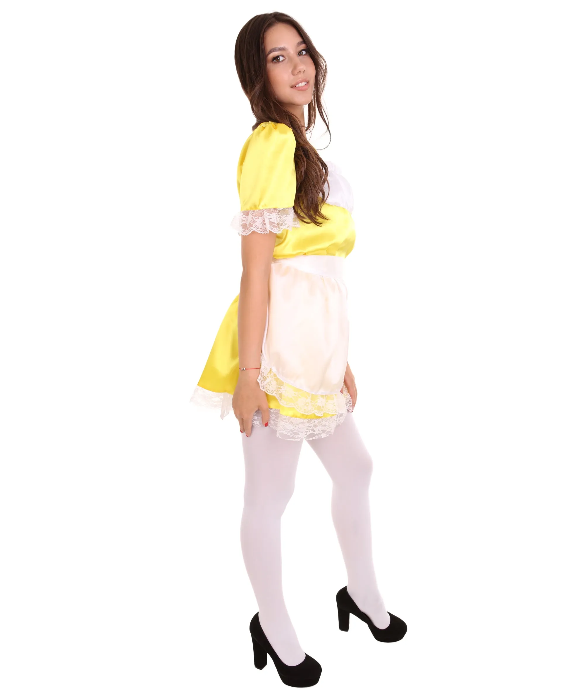 Adult Women's Traditional Maid Uniform Costume | Yellow Cosplay Costume