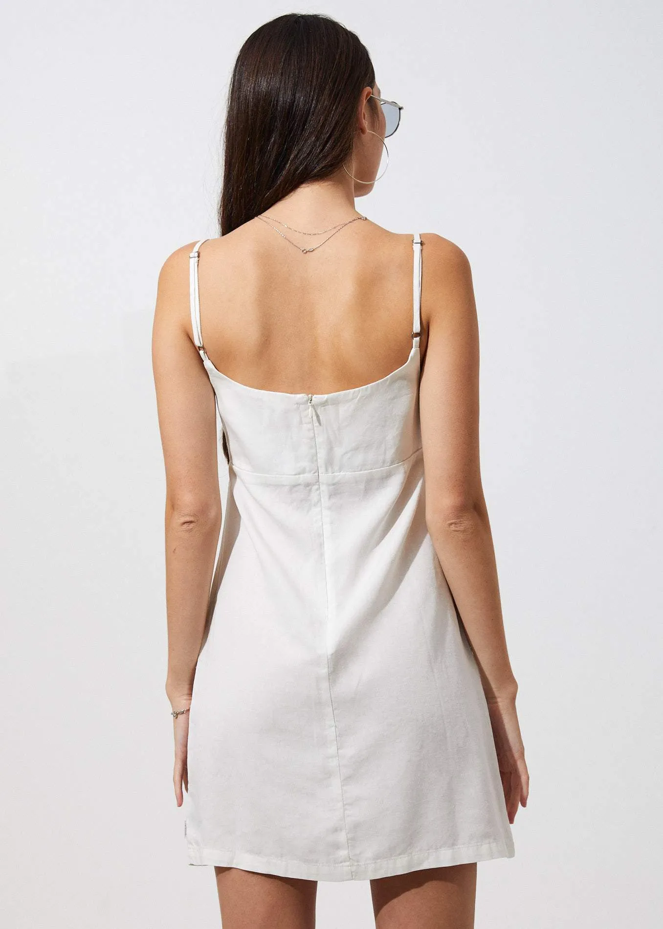 Afends Womens Laney - Hemp Babydoll Dress - White