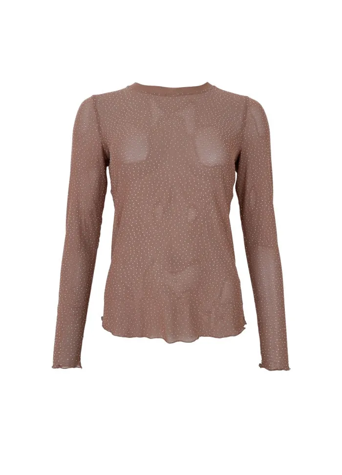 Alexis Mesh Top with Sparkle Stones