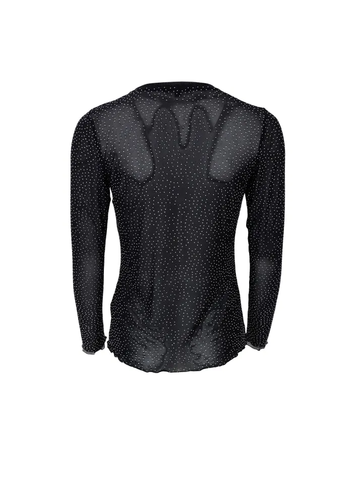 Alexis Mesh Top with Sparkle Stones