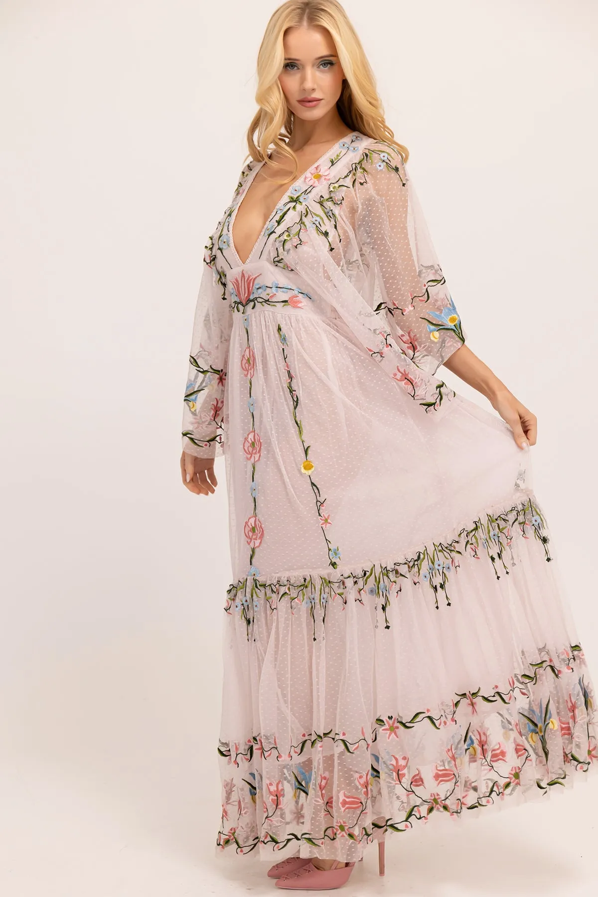 Angel Maxi Dress - Filigree Nouveau Lavender