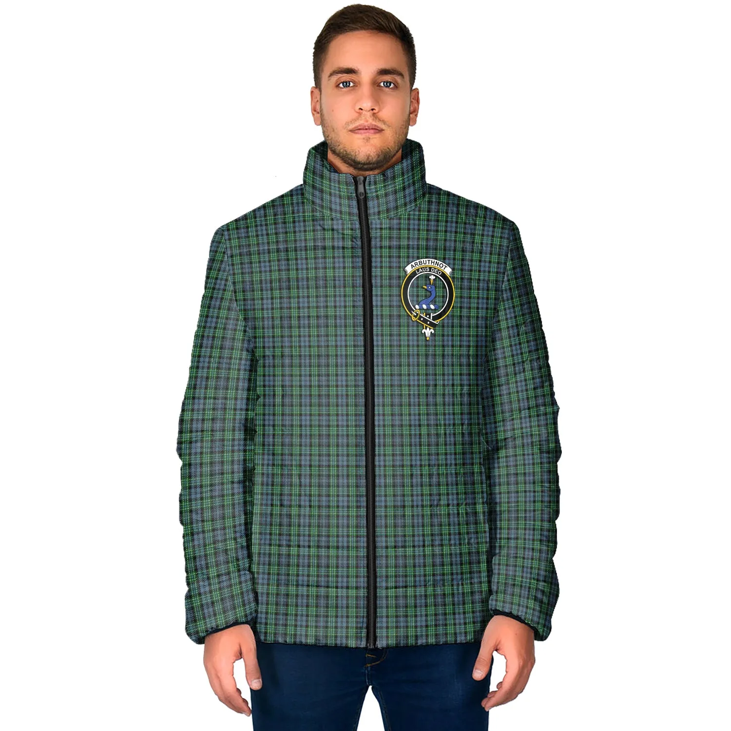 Arbuthnot Tartan Padded Jacket with Family Crest