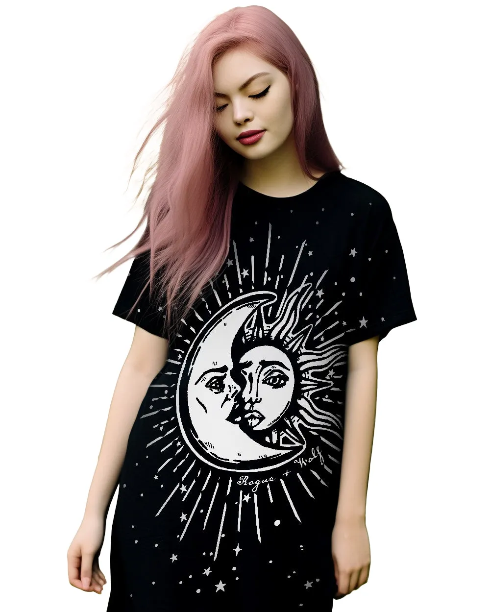 Astral Tee Dress - Gothic Style T-shirt Dress Nugoth Pagan Occult Fashion Alternative Goth Dark Academia Dress