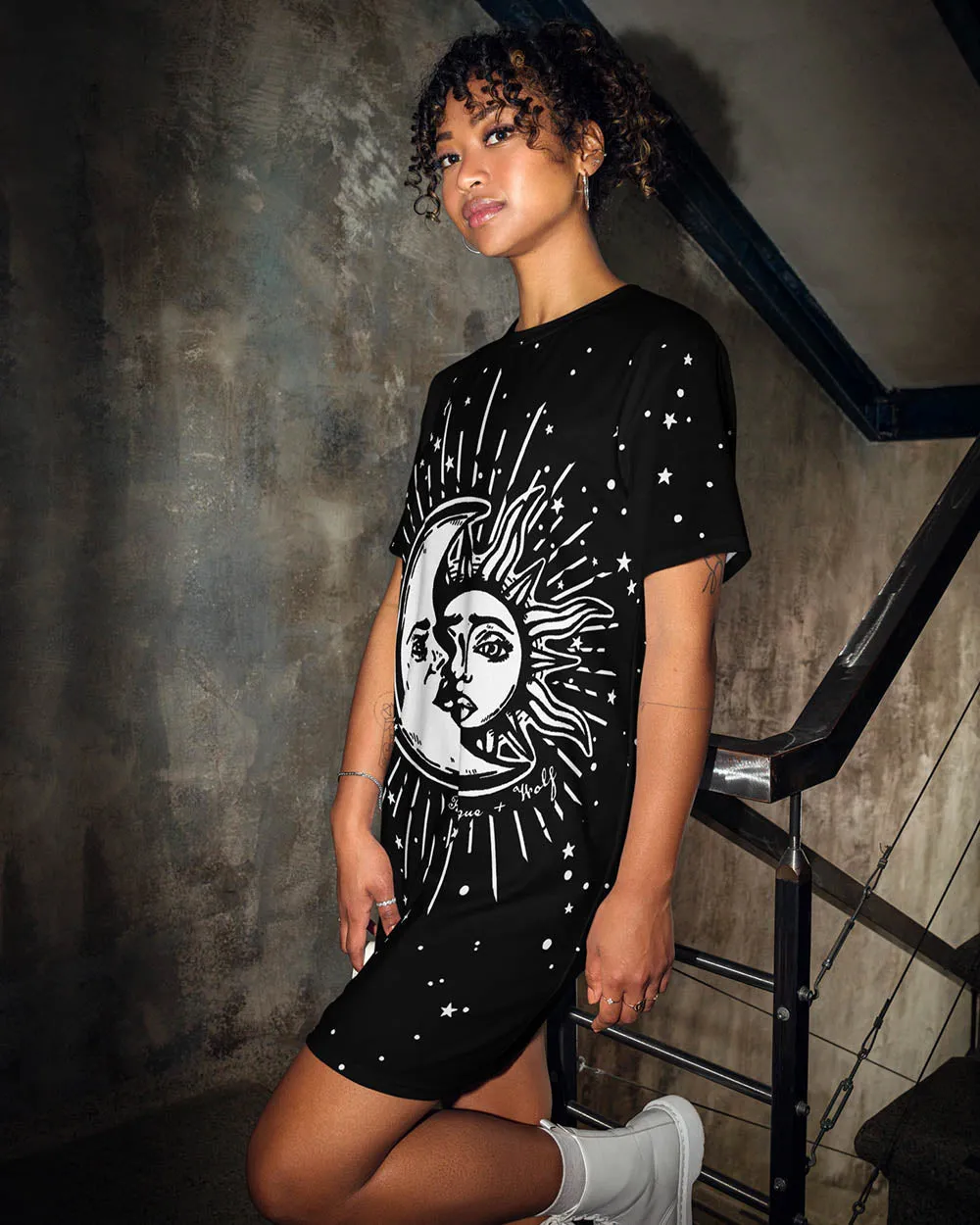 Astral Tee Dress - Gothic Style T-shirt Dress Nugoth Pagan Occult Fashion Alternative Goth Dark Academia Dress