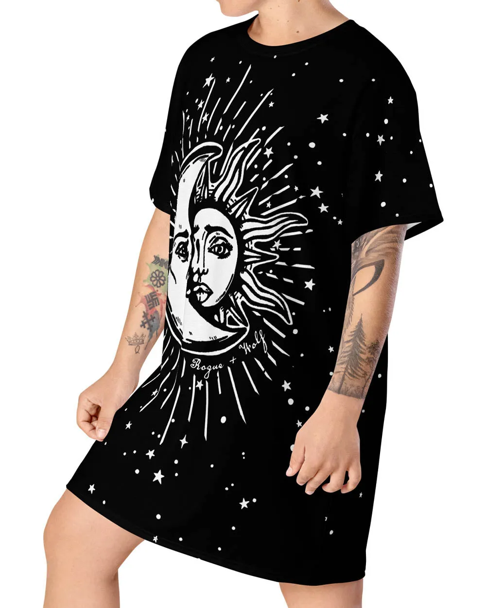 Astral Tee Dress - Gothic Style T-shirt Dress Nugoth Pagan Occult Fashion Alternative Goth Dark Academia Dress