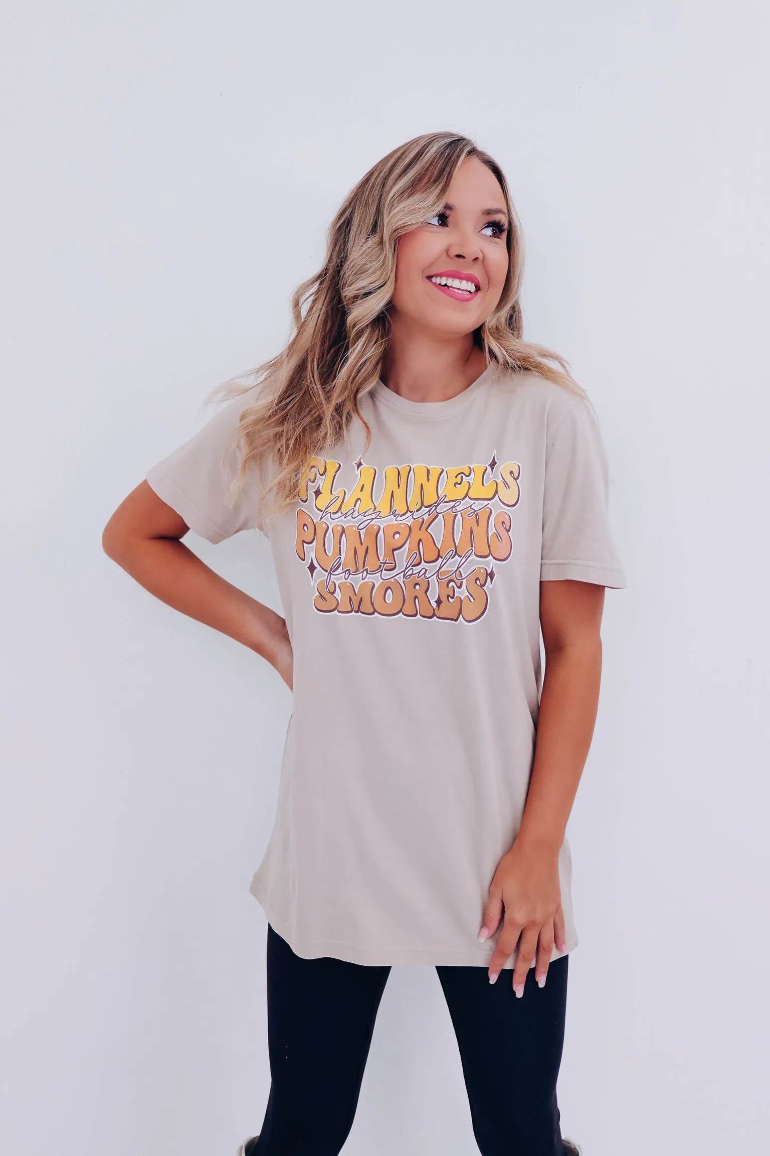 Autumn Favs Graphic Tee - Tan