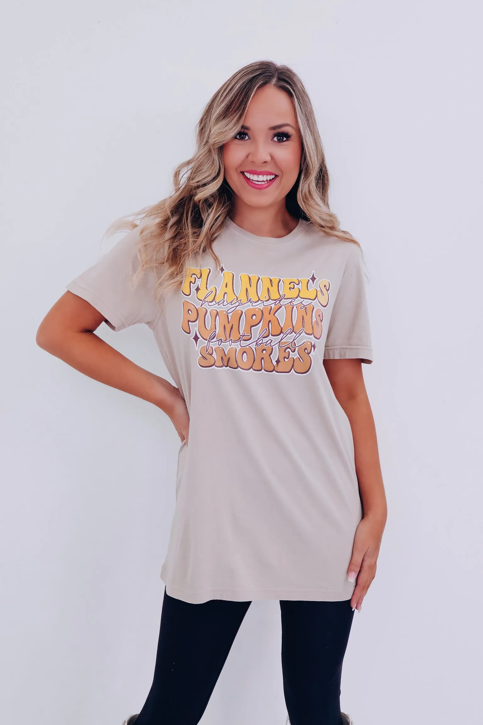 Autumn Favs Graphic Tee - Tan
