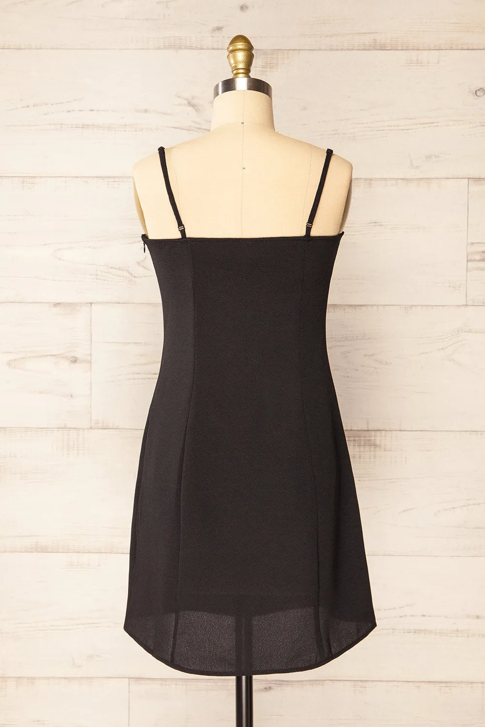 Beaucaire Black | Short Dress w/ Thin Straps