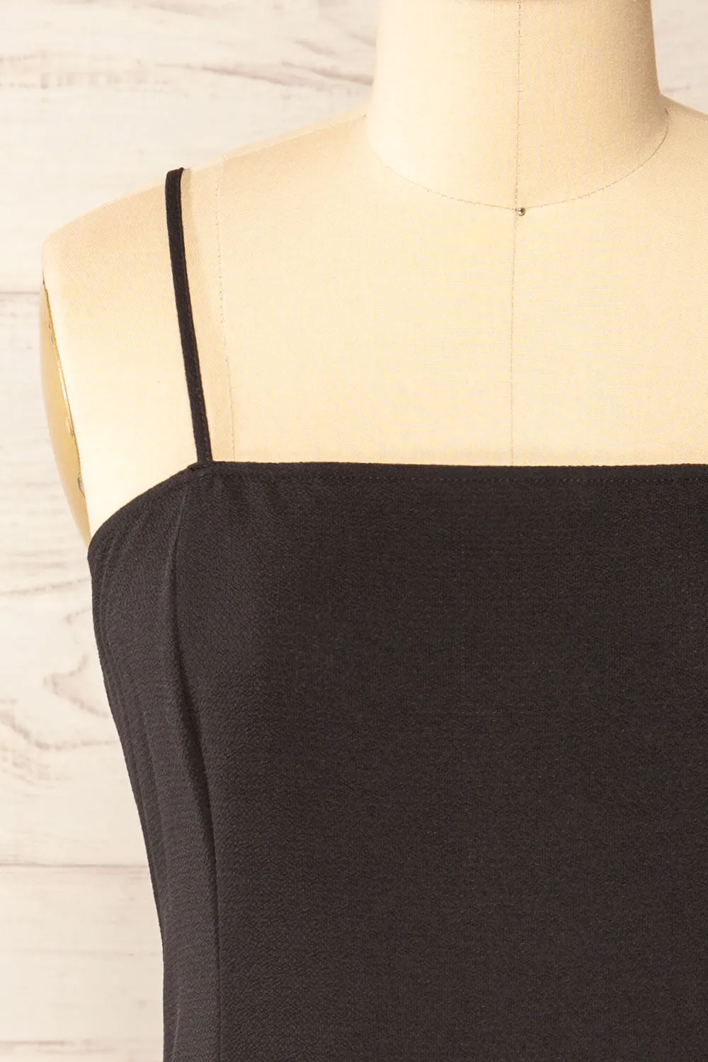 Beaucaire Black | Short Dress w/ Thin Straps