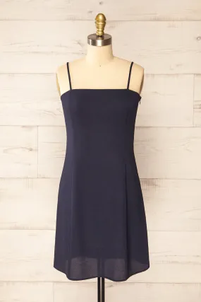 Beaucaire Navy | Short Dress w/ Thin Straps