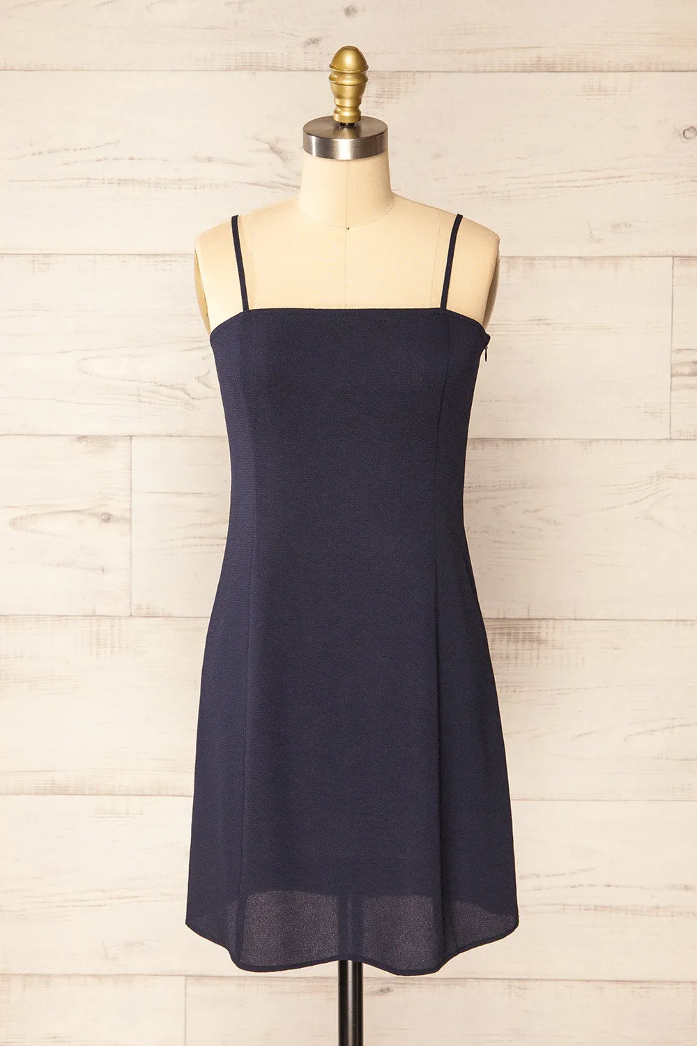 Beaucaire Navy | Short Dress w/ Thin Straps
