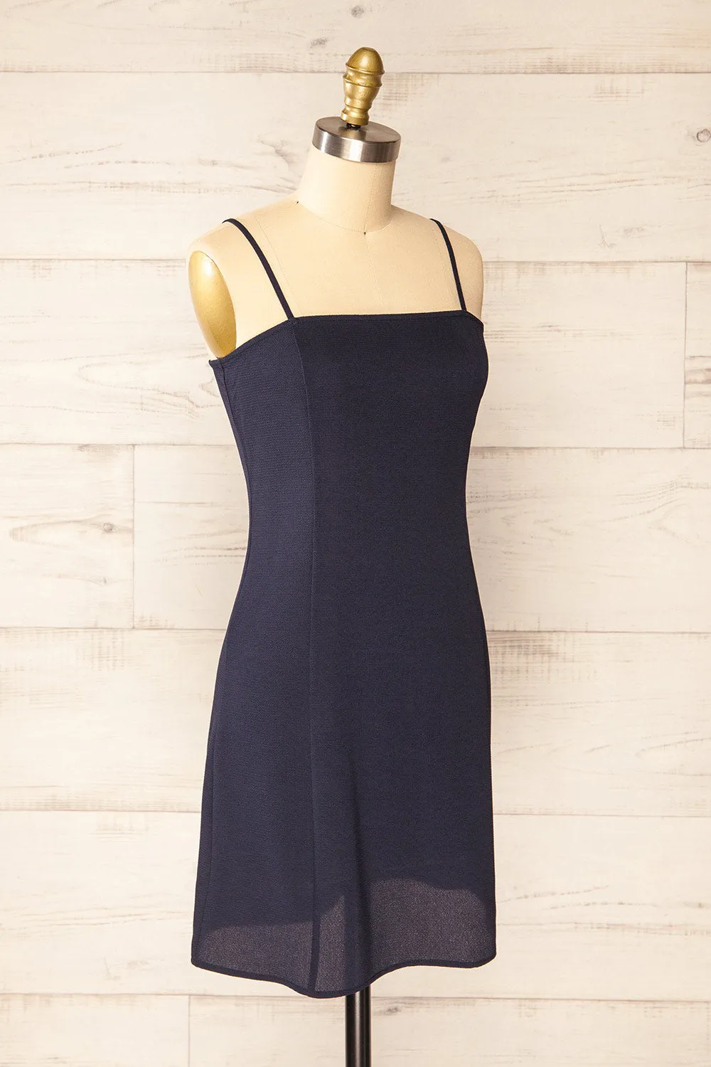 Beaucaire Navy | Short Dress w/ Thin Straps