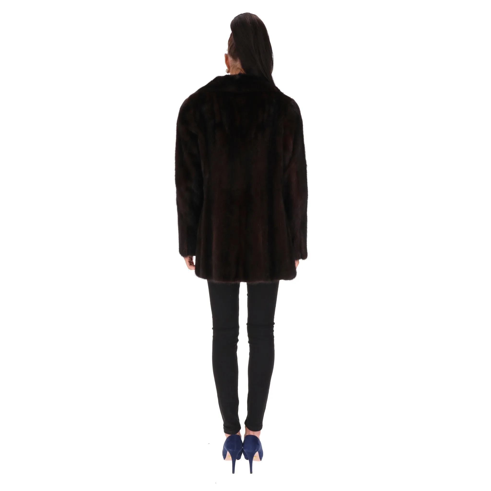 Blackglama Ranch Mink Fur Coat. Size S