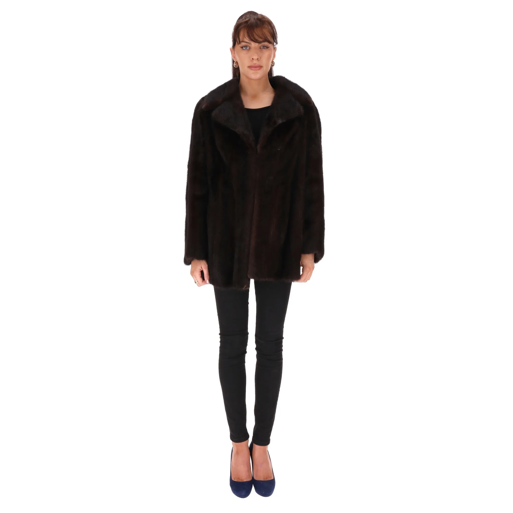 Blackglama Ranch Mink Fur Coat. Size S