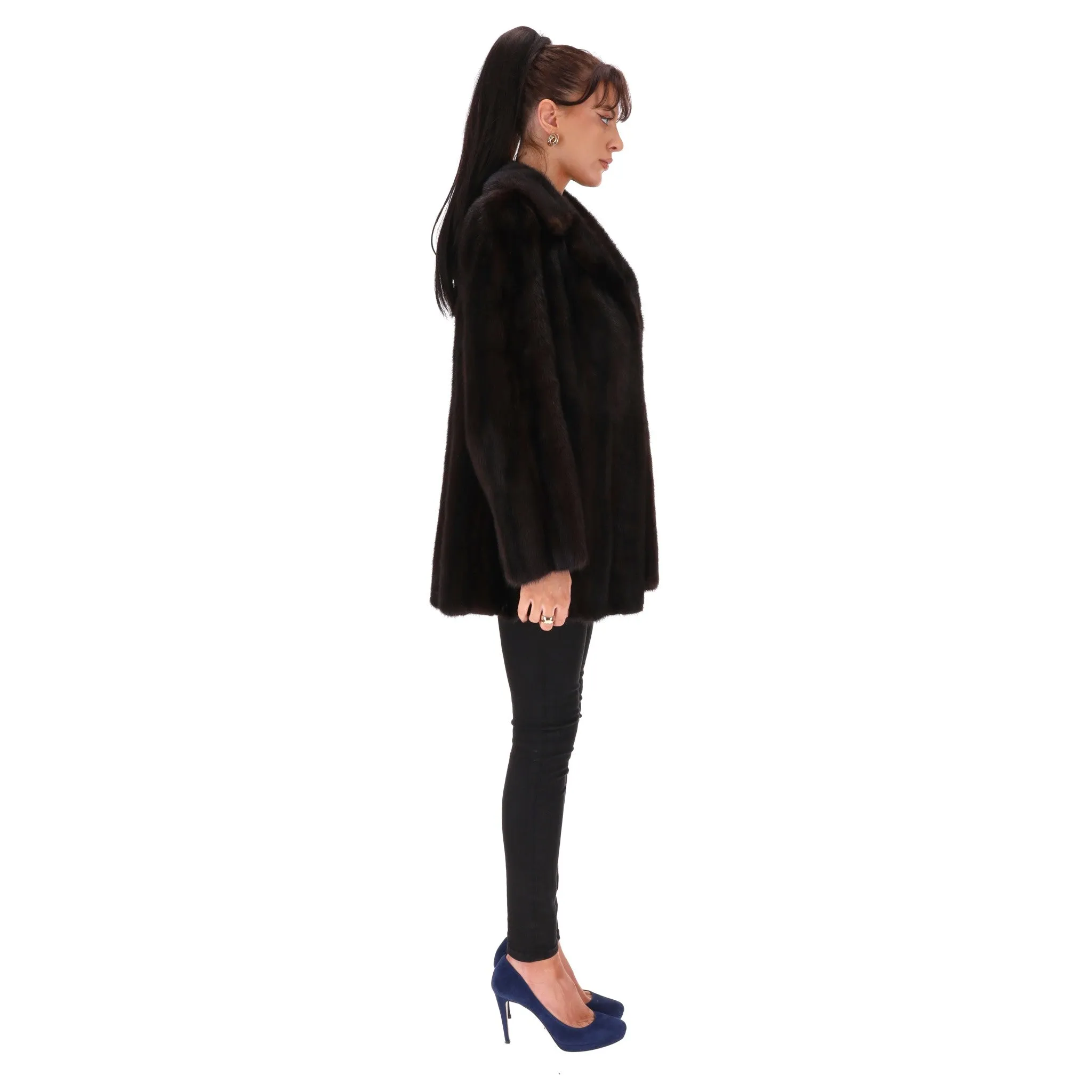Blackglama Ranch Mink Fur Coat. Size S