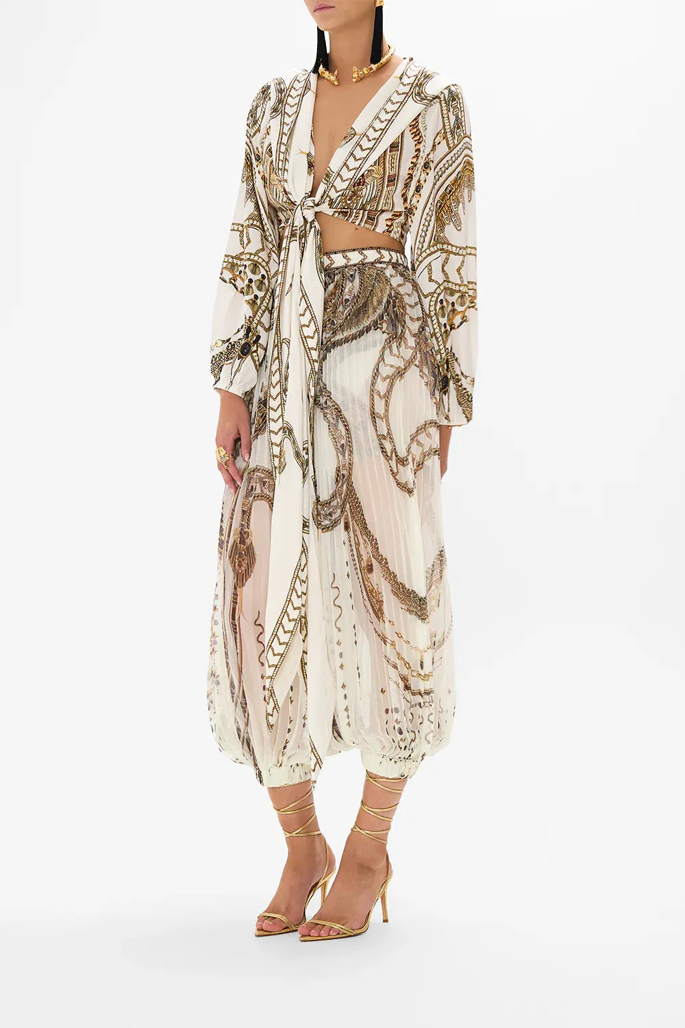 CAMILLA THE GODDESS ENERGY CROPPED WRAP TOP WITH HOOD
