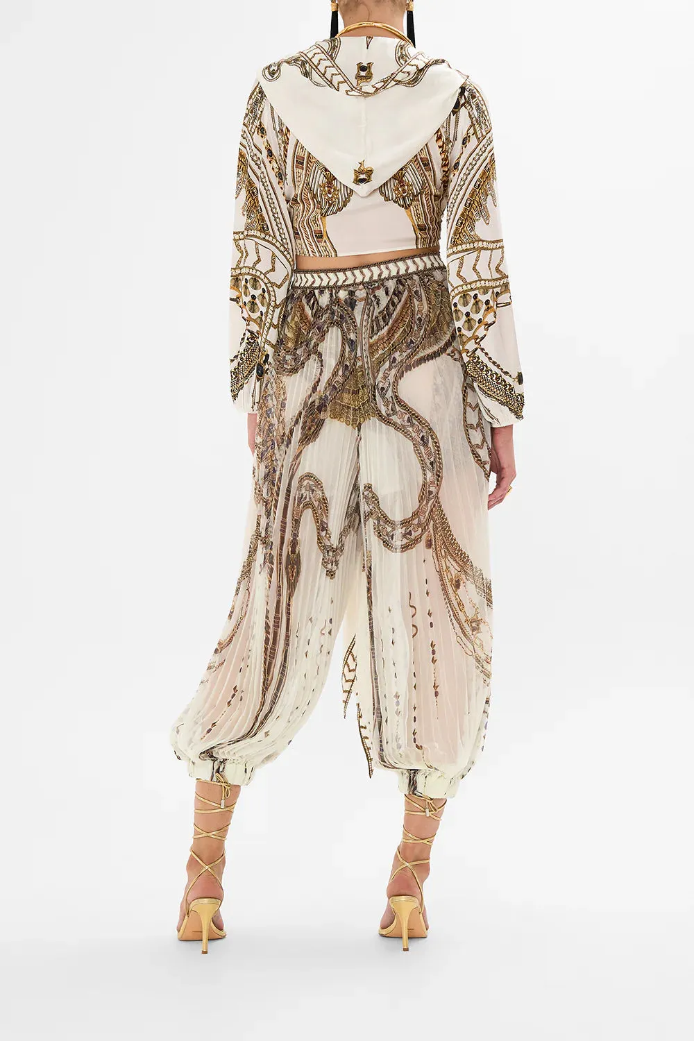 CAMILLA THE GODDESS ENERGY CROPPED WRAP TOP WITH HOOD
