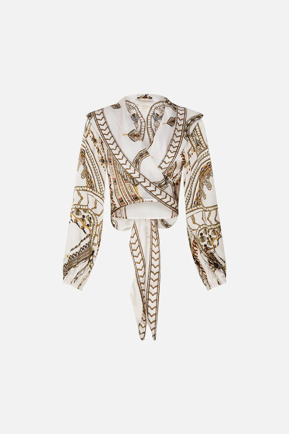 CAMILLA THE GODDESS ENERGY CROPPED WRAP TOP WITH HOOD
