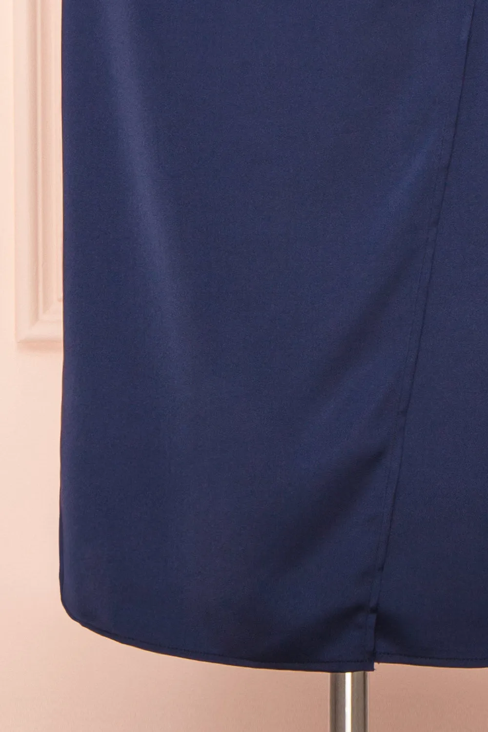 Chloe Navy | Cowl Neck Satin Slip Dress