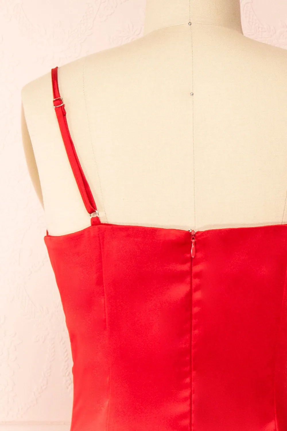 Chloe Red | Cowl Neck Satin Slip Dress
