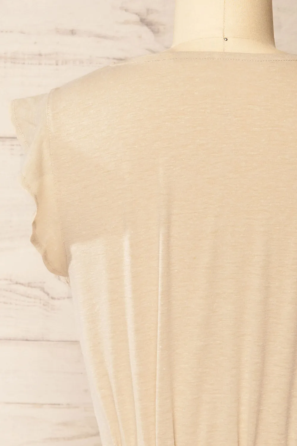 Clarice Beige | Short Sleeveless Dress