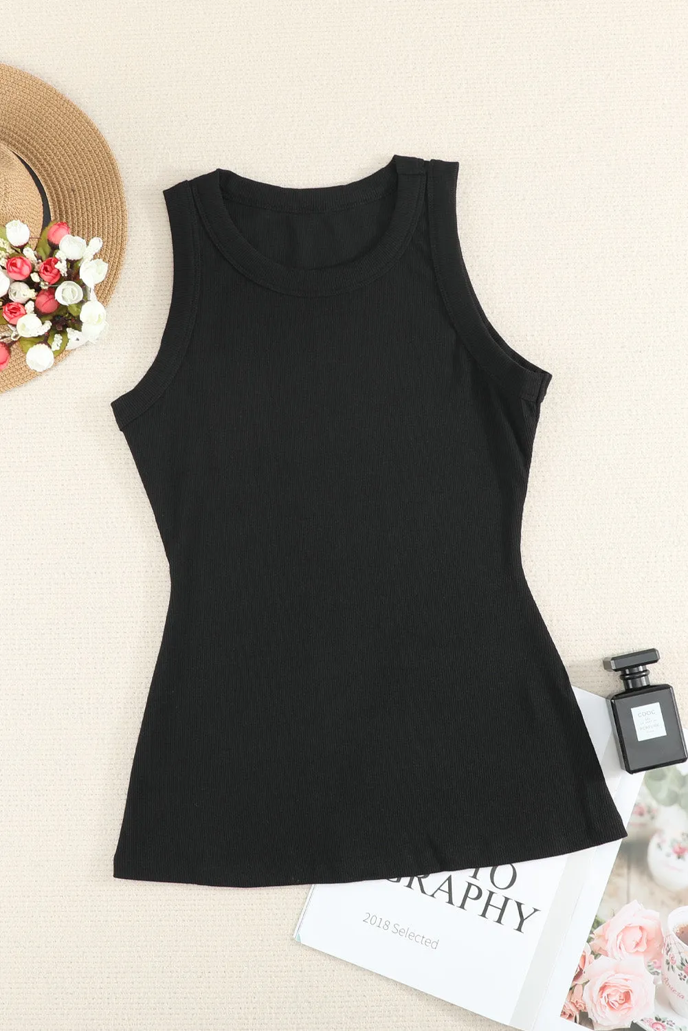 Classic Ribbed Round Neck Tank Top | Sexy, Comfy, and Effortlessly Chic 😎🔥