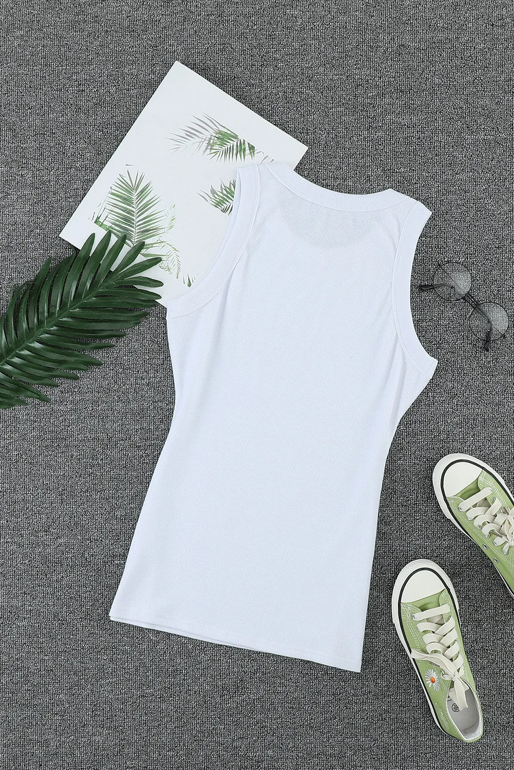 Classic Ribbed Round Neck Tank Top | Sexy, Comfy, and Effortlessly Chic 😎🔥