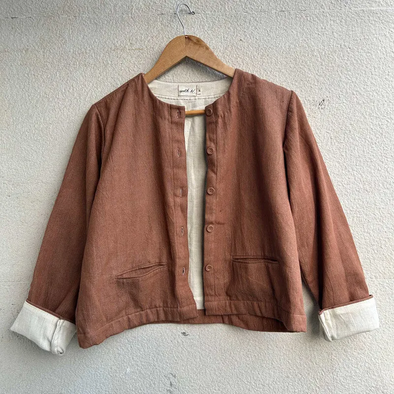 Cotton Shacket For Women | Terracotta | Light-Weight