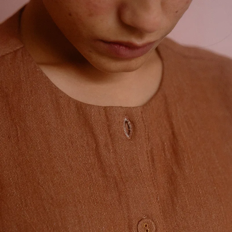 Cotton Shacket For Women | Terracotta | Light-Weight