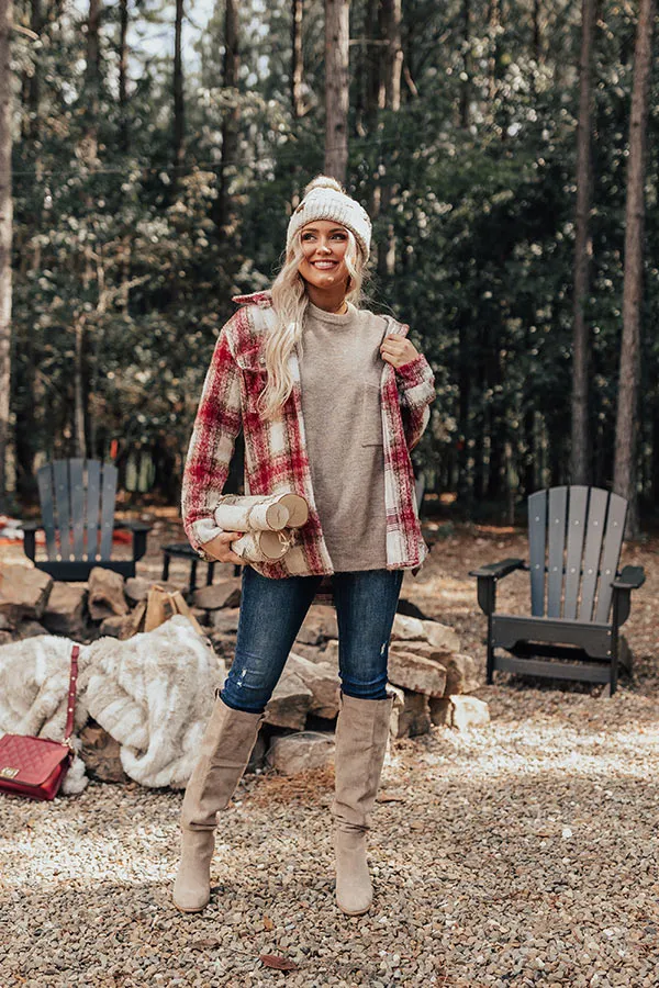 Cozy Cottage Plaid Jacket in Red
