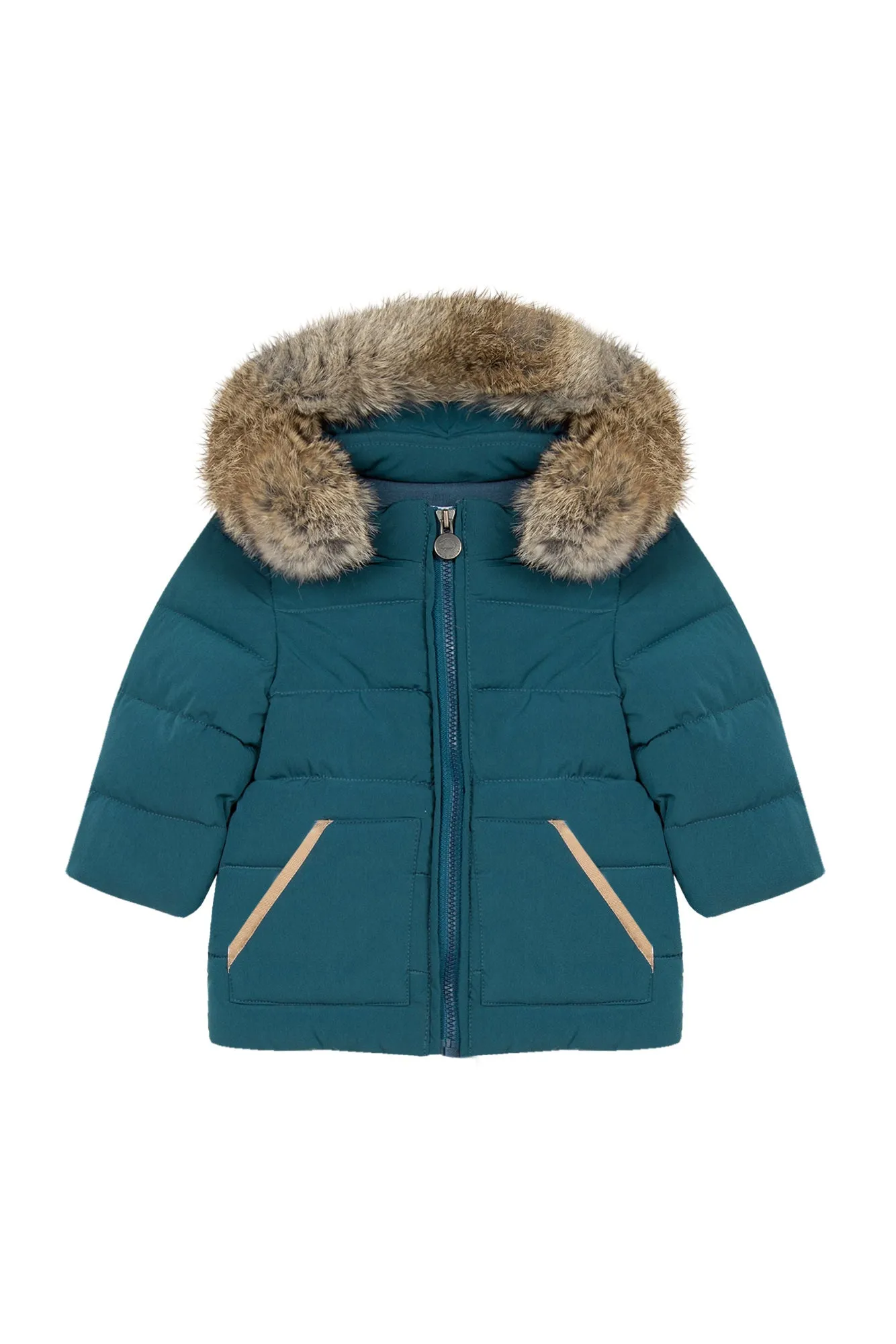 Doudoune - Bleu glace fourrure
