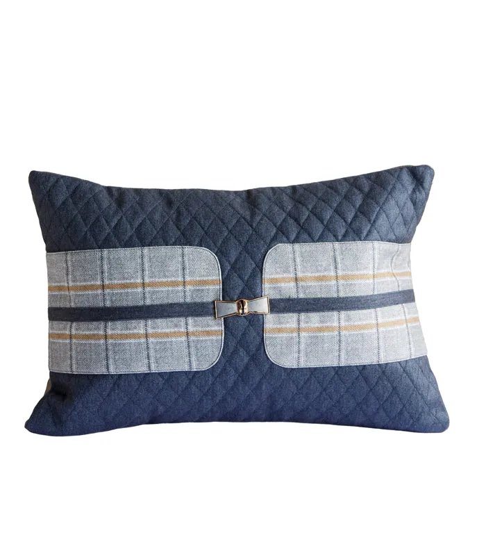 Ebony Plaid Rectangle Cushion Cover