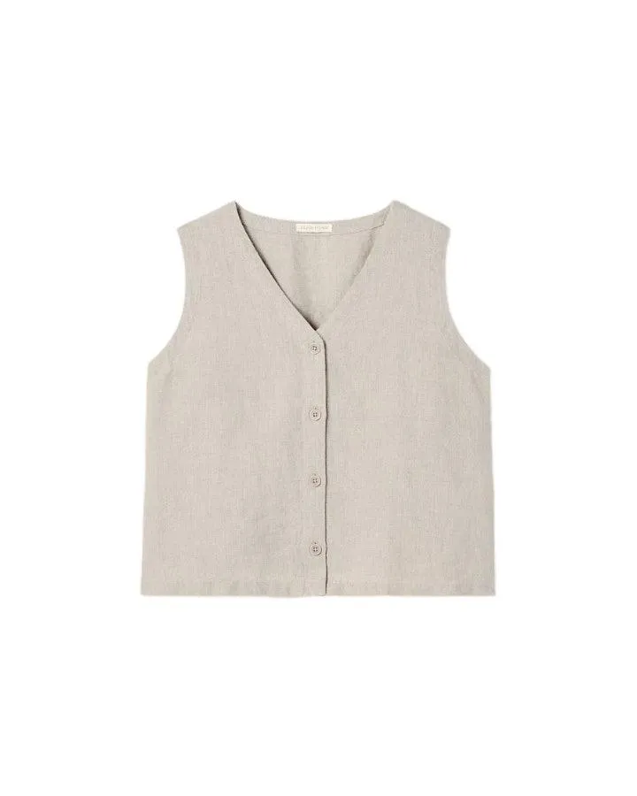 Eileen Fisher Linen V-Neck Vest