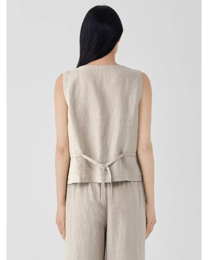 Eileen Fisher Linen V-Neck Vest