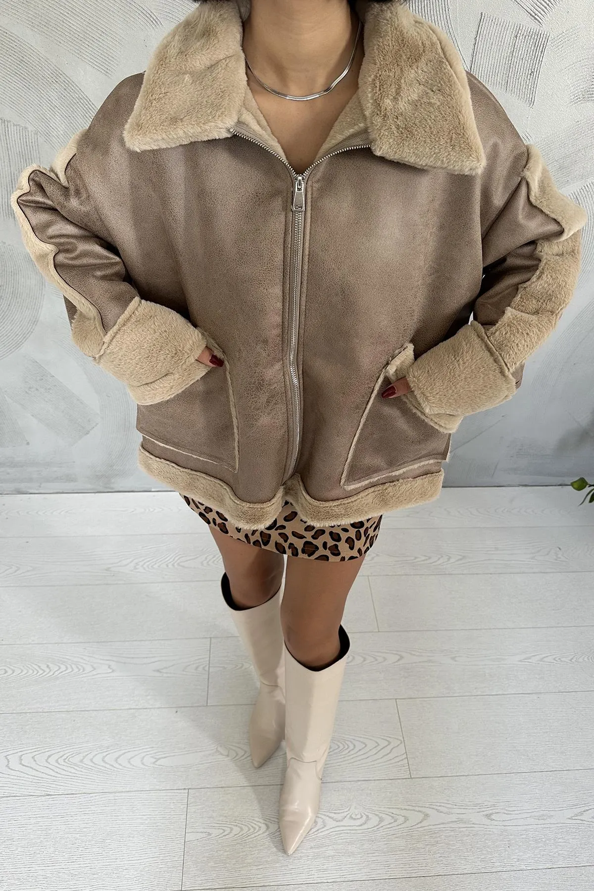 ELS Fur Coat - Beige - Grand Island
