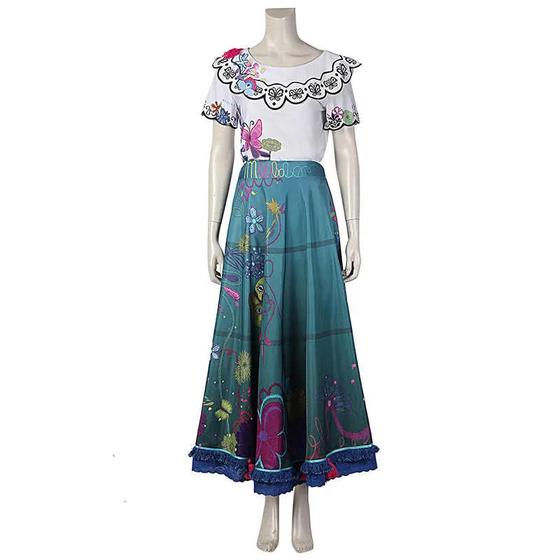 Encanto Cosplay Mirabel Madrigal Costume Fairy Tale Princess Magical Dress For Girls Women