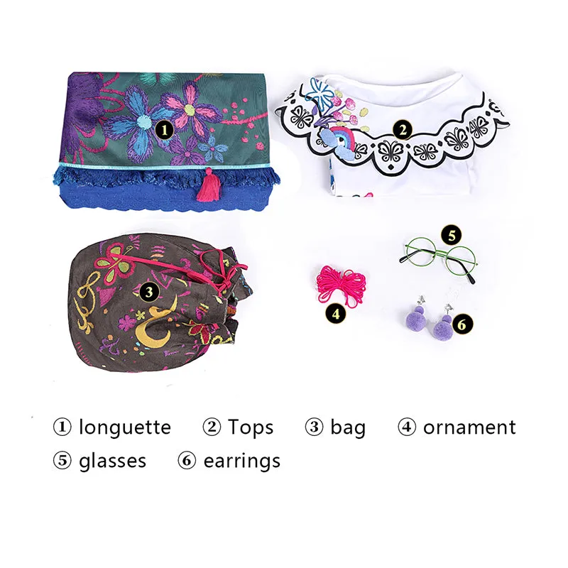 Encanto Cosplay Mirabel Madrigal Costume Fairy Tale Princess Magical Dress For Girls Women