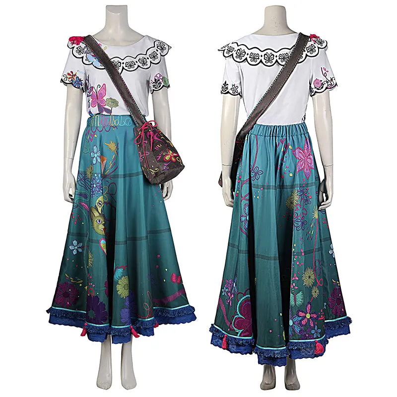 Encanto Cosplay Mirabel Madrigal Costume Fairy Tale Princess Magical Dress For Girls Women