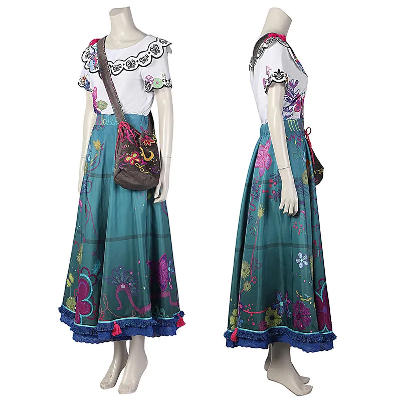 Encanto Cosplay Mirabel Madrigal Costume Fairy Tale Princess Magical Dress For Girls Women