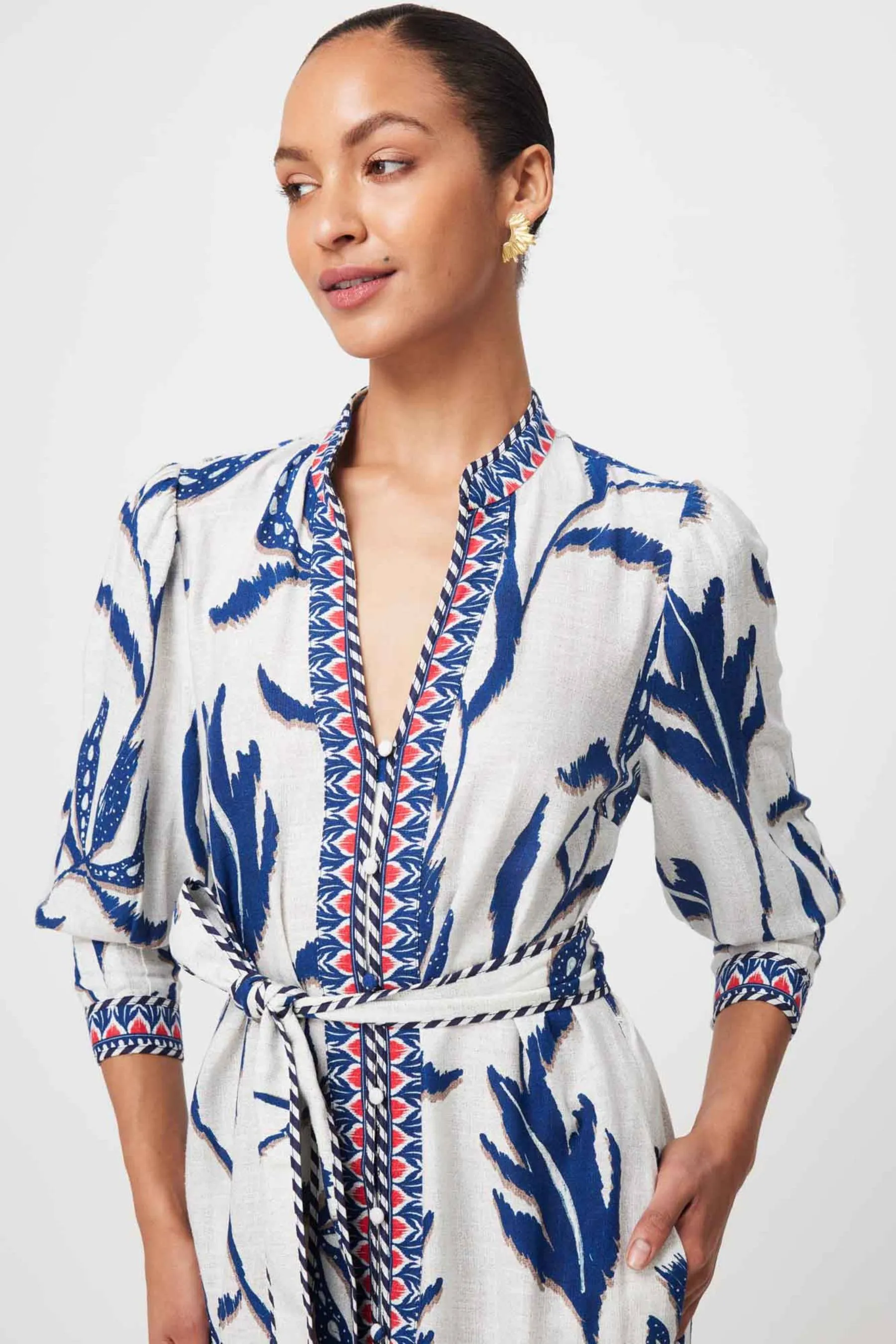 Eudora Linen Viscose Dress | Palm Shadow