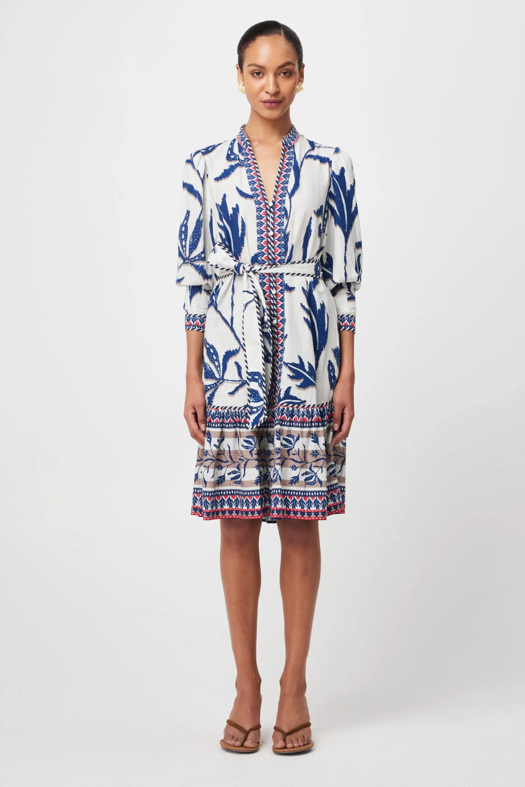 Eudora Linen Viscose Dress | Palm Shadow