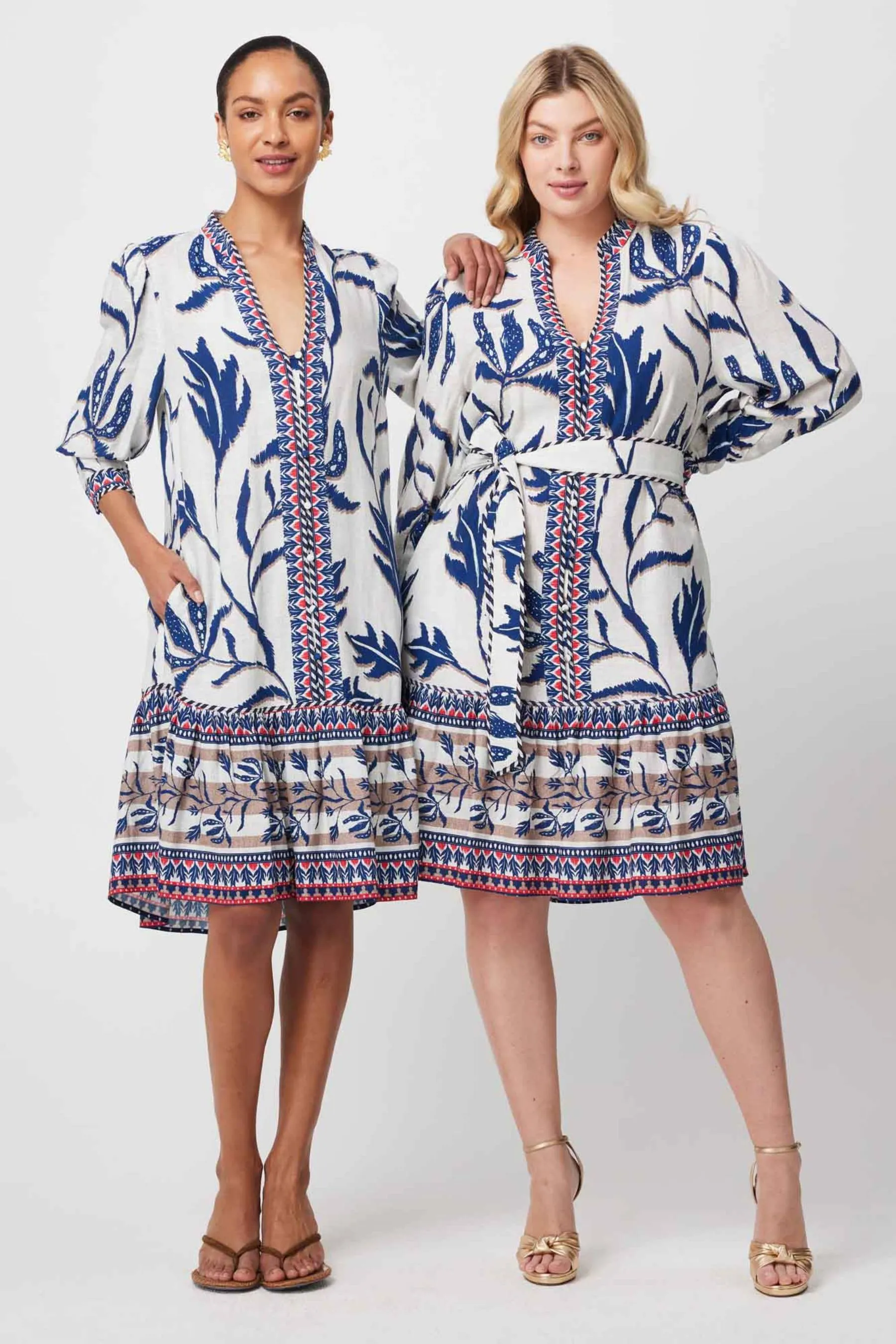 Eudora Linen Viscose Dress | Palm Shadow