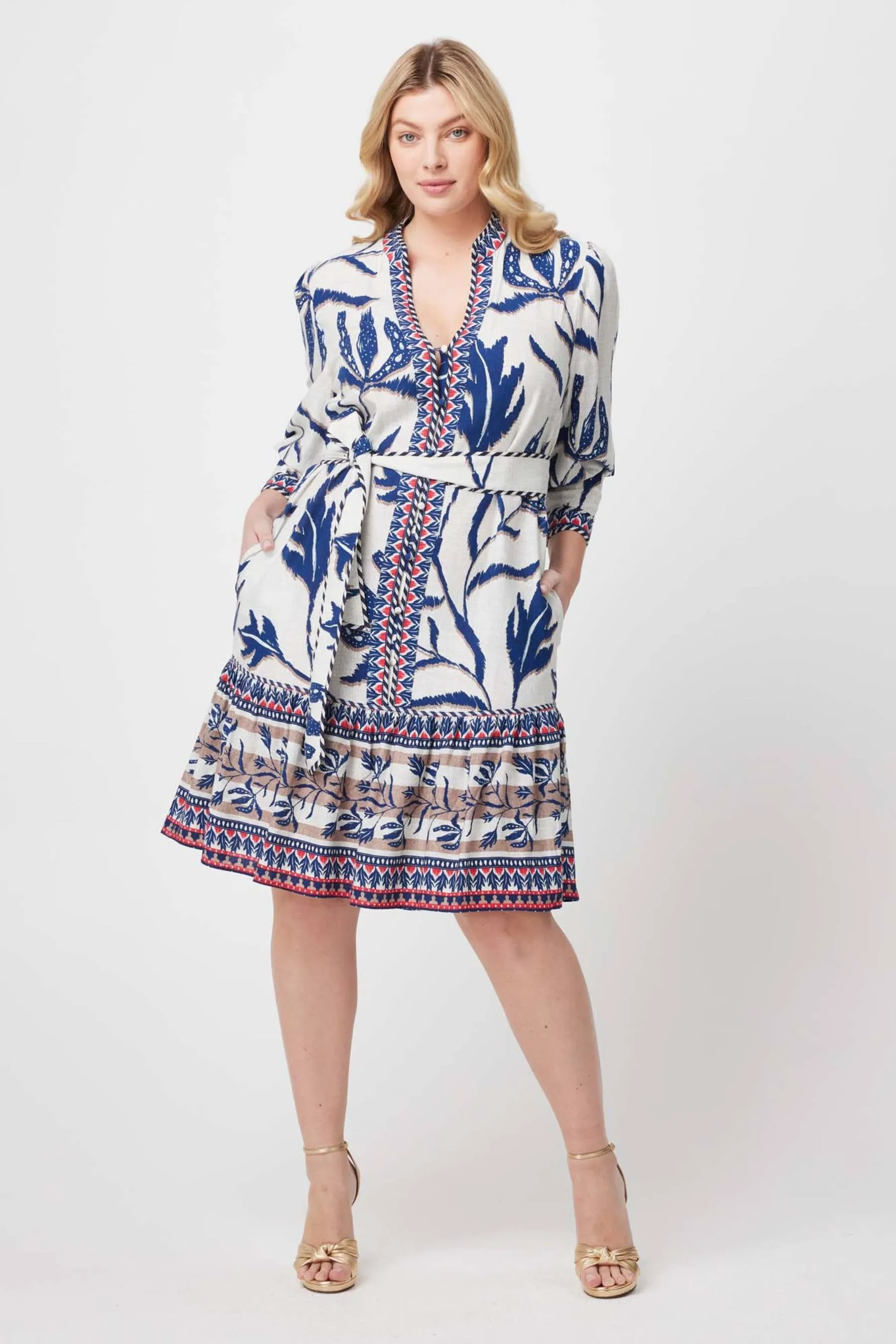 Eudora Linen Viscose Dress | Palm Shadow