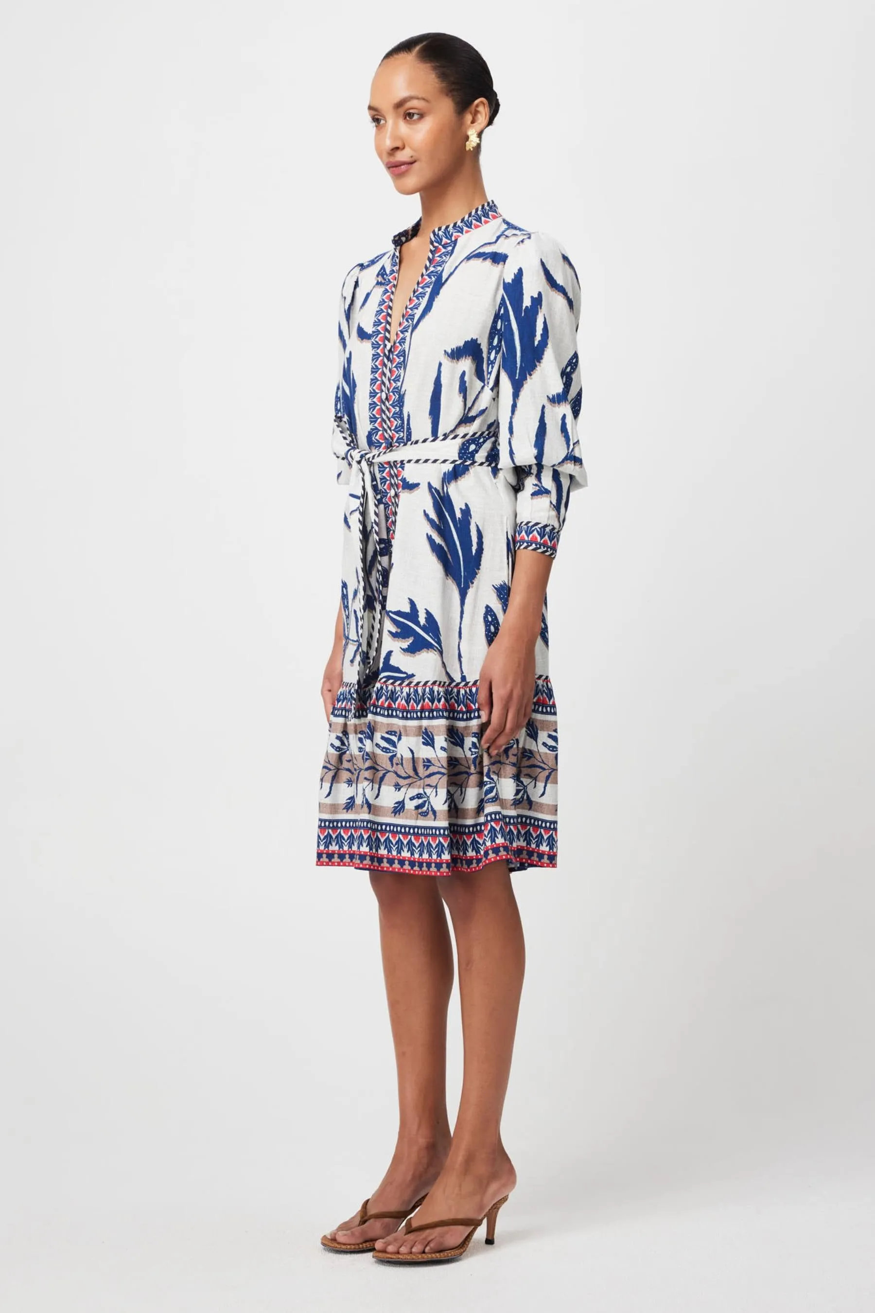 Eudora Linen Viscose Dress | Palm Shadow