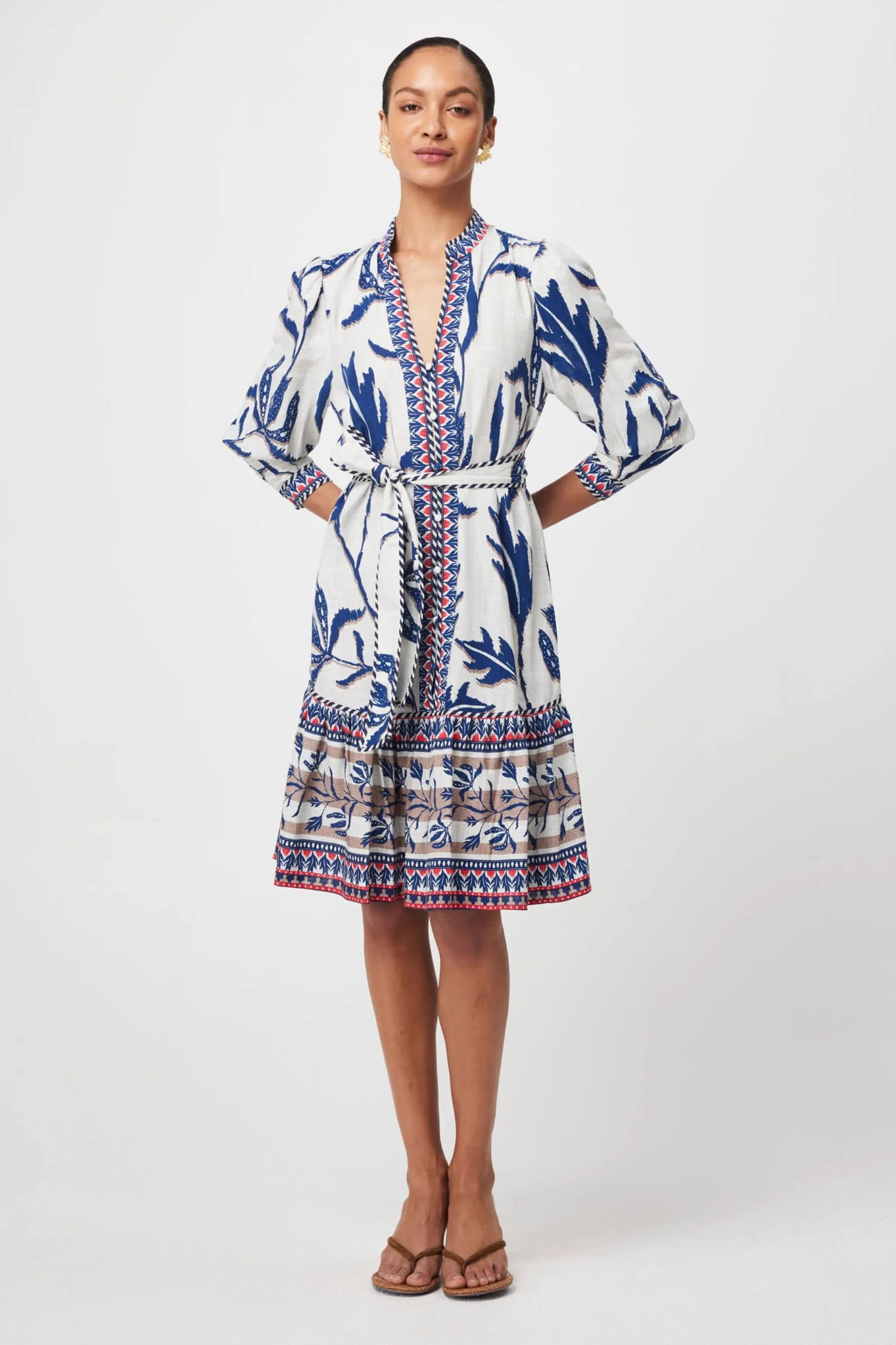 Eudora Linen Viscose Dress | Palm Shadow