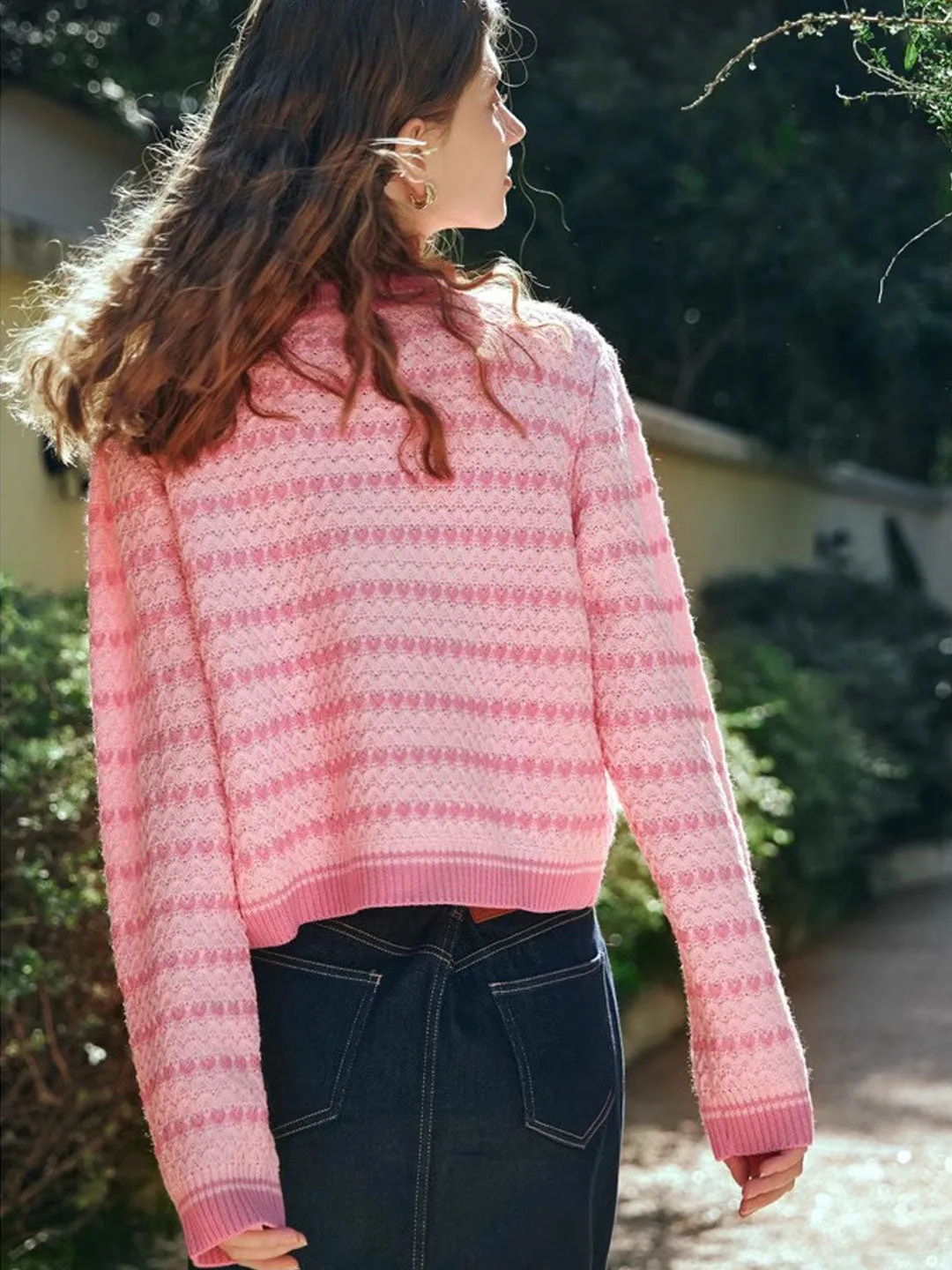 Flora Vest | Vrouwen Roze Gebreid Vest