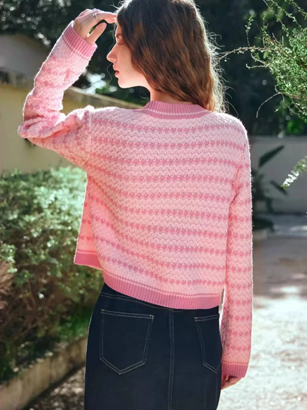 Flora Vest | Vrouwen Roze Gebreid Vest
