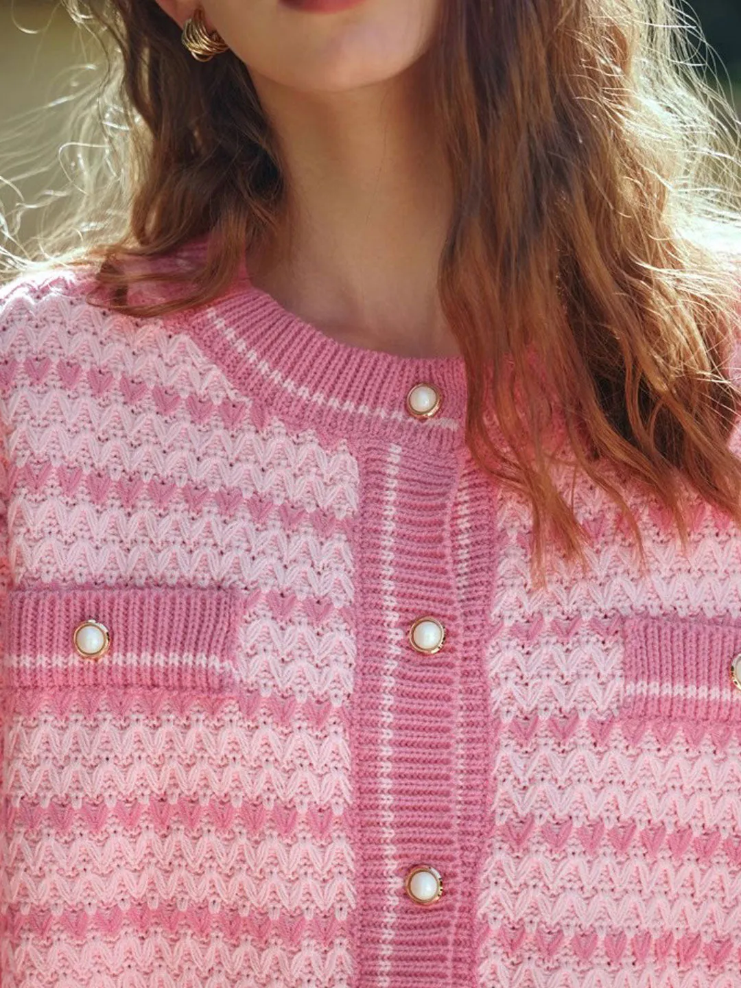 Flora Vest | Vrouwen Roze Gebreid Vest
