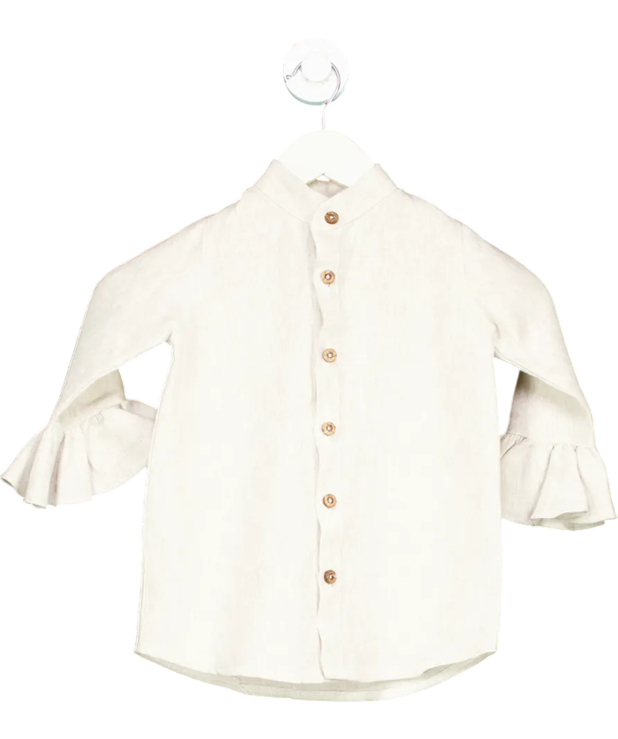 Freya Lillie Beige Frilled Marcia Linen Shirt 18-24 Months
