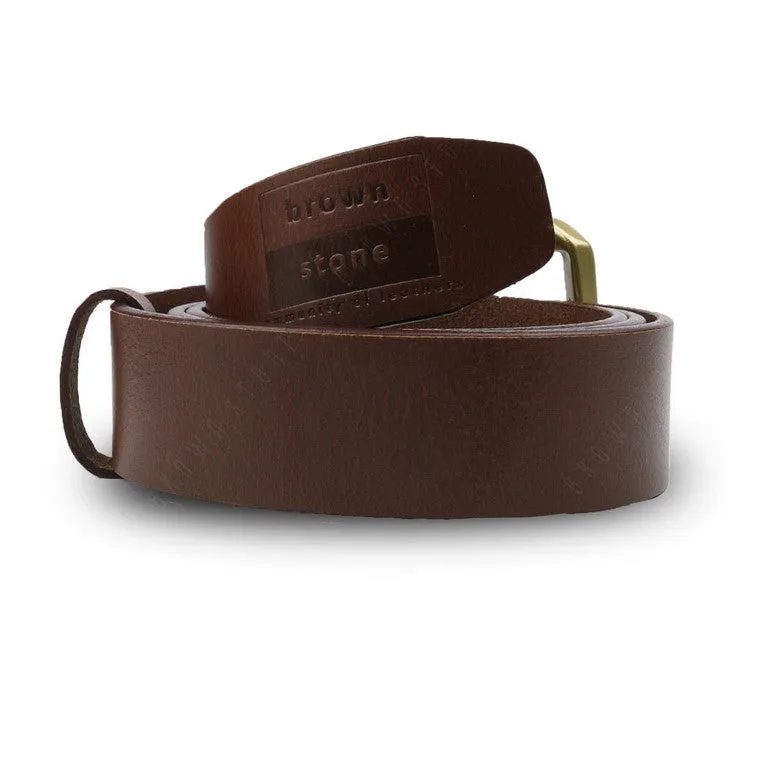 Full Grain Genuine Leather Belt - Milano Tan Belt Solid Brass PAM Buckle